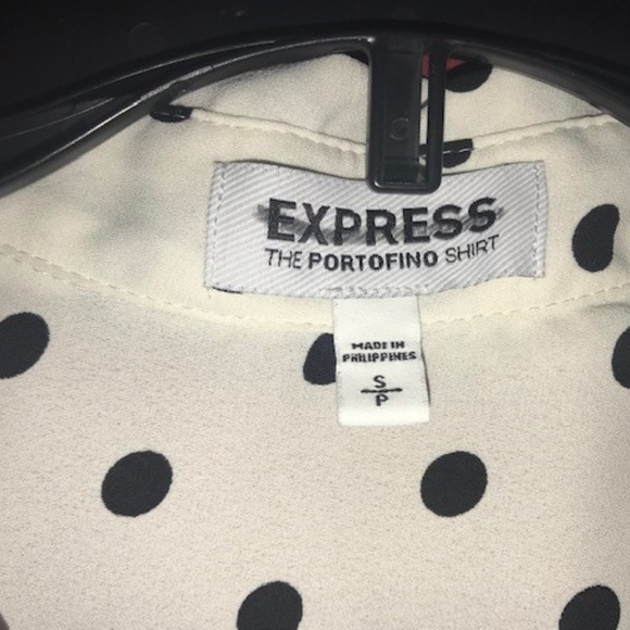 Express Sheer Polka-Dot Blouse - Picture 4 of 5